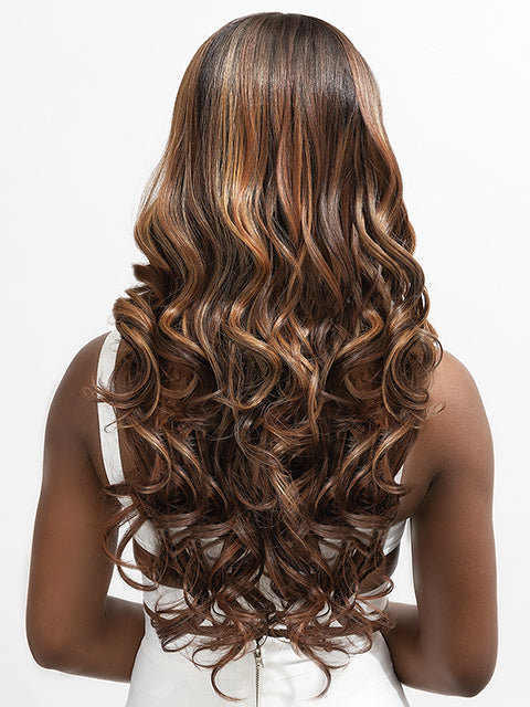 Janet Collection MELT VEIL BANG PRIME UNIMIX HD 360 with 13X6 Frontal Part Glueless Lace Wig- CERO