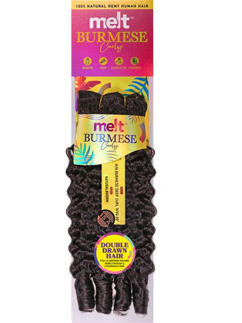 Janet Collection Melt Spiral Ends Human Hair Bundle BURMESE DEEP CURL 20"