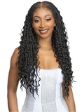 Janet Collection Melt  Human Hair  HD 360 with 13X6 Frontal Lace UNIMIX ENCORE LAVIE BOHO BOX BRAID 28" Wig