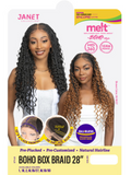 Janet Collection Melt  Human Hair  HD 360 with 13X6 Frontal Lace UNIMIX ENCORE LAVIE BOHO BOX BRAID 28" Wig