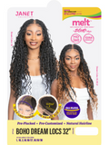 Janet Collection Melt  Human Hair  HD 360 with 13X6 Frontal Lace UNIMIX ENCORE LAVIE BOHO DREAM LOCS 32"" Wig