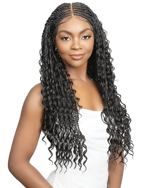 Janet Collection Melt  Human Hair  HD 360 with 13X6 Frontal Lace UNIMIX ENCORE LAVIE BOHO SENEGAL TWIST 30" Wig