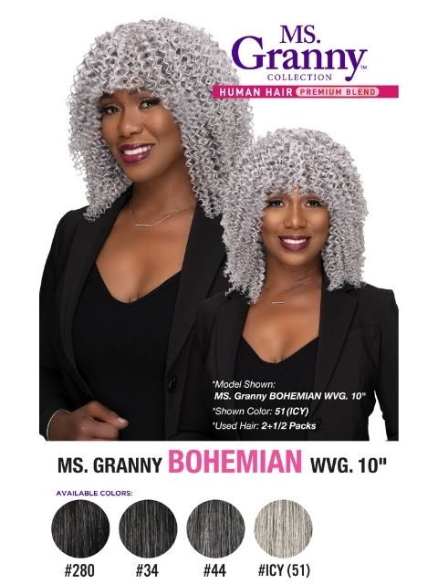 Femi Collection Ms. Granny Human Hair Blend  Weave-BOHEMIAN"
