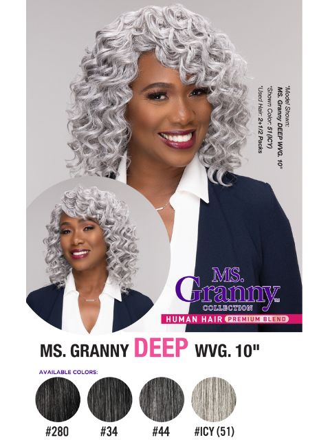 Femi Collection Ms. Granny Human Hair Blend DEEP WVG" Weave