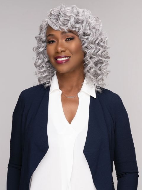 Femi Collection Ms. Granny Human Hair Blend DEEP WVG" Weave