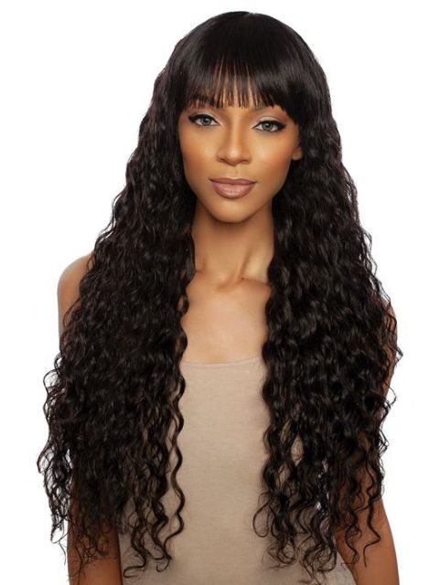 Mane Concept Trill 11A 100% Unprocessed Human Hair Full Wig - TRM114 DEEP CURL FULL BANG 32"