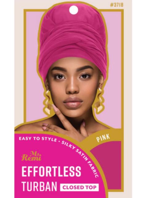 Annie Ms. Remi Effortless Turban Scarf Close Top, Pink & Rose (#03718)