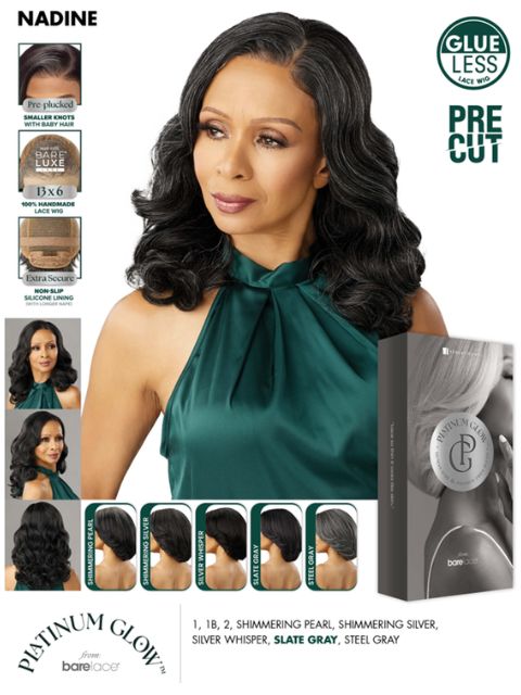 Sensationnel BareLuxe Glueless Lace Wig BARE LACE PLATINUM GLOW_NADINE"