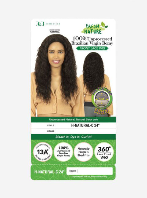 R&B Collection 100% Unprocessed Brazilian Virgin Remy Human Hair Lace Wig - H-NATURAL-C 24"