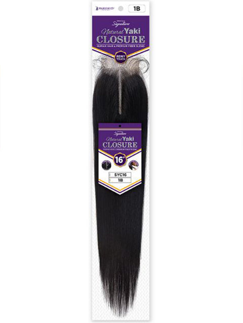 Harlem 125 Kima Classic Closure Human Hair Blend - NATURAL YAKI 16"(SYC16)