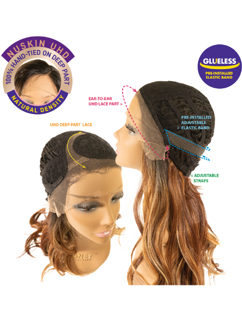Janet Collection Melt Nuskin UHD Deep Part Lace Wig - AYO