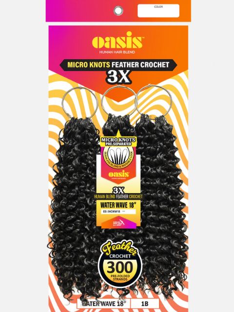 Vivica A Fox Oasis Human Hair Blend Micro Knots 3X Feather Crochet - WATER WAVE 18"