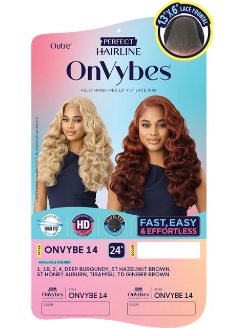 Outre Perfect Hairline OnVybes Fully Hand-Tied 13X6 Glueless ONVYBE 14" HD Lace Front Wig