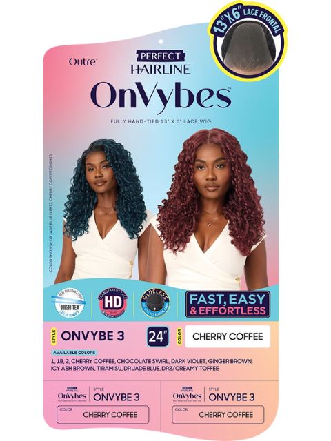 Outre Perfect Hairline OnVybes Fully Hand-Tied 13X6 Glueless ONVYBE 3 " HD Lace Front Wig