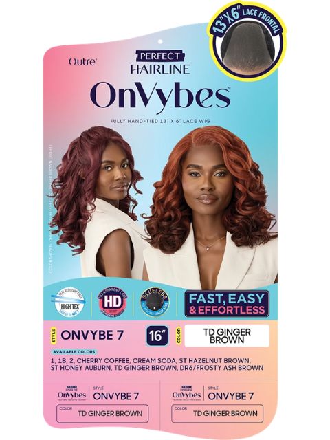 Outre Perfect Hairline OnVybes Fully Hand-Tied 13X6 Glueless HD ONVYBE 7" Lace Front Wig