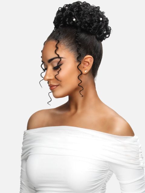 Vivica A Fox Pocket Bun Extension Drawstring  PB-LOVE" Ponytail