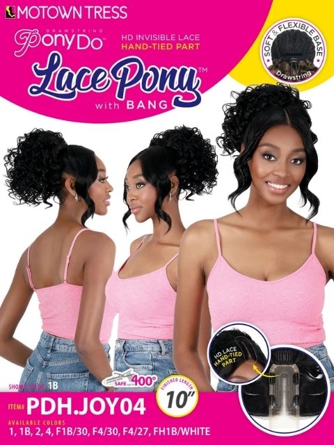 Motown Tress Ponydo Hand-Tied Lace Pony with Bang Ponytail - PDH.JOY04