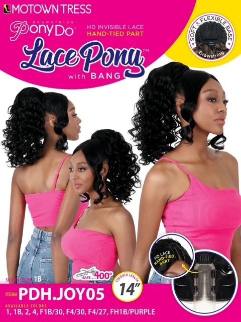 Motown Tress Ponydo Hand-Tied Lace Pony with Bang Ponytail - PDH.JOY05