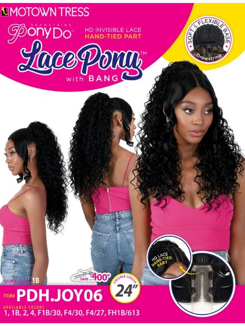 Motown Tress Ponydo Hand-Tied Lace Pony with Bang Ponytail - PDH.JOY06