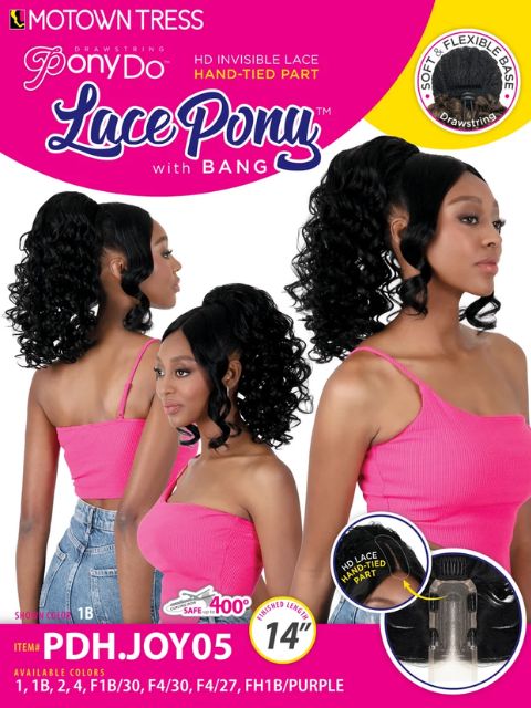 Motown Tress Ponydo Hand-Tied Lace Pony with Bang Ponytail - PDH.JOY05