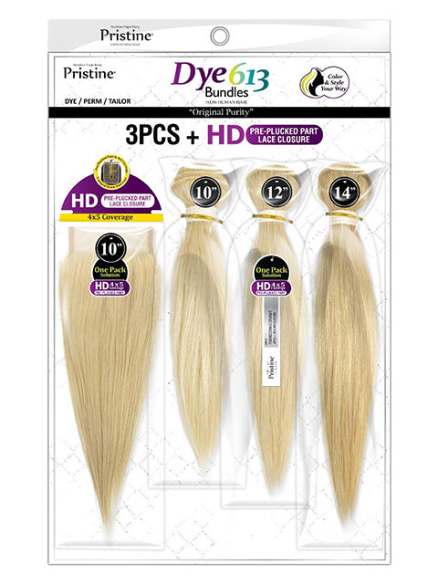 Mane Concept Pristine STRAIGHT Weave 3PCS with HD Pre-plucked Part Lace Closure (PDW402)