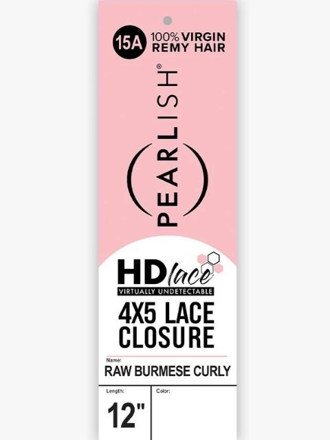 Sensationnel Pearlish 100% Human Hair 4X5 HD Lace Closure- RAW BURMESE CURL 12"