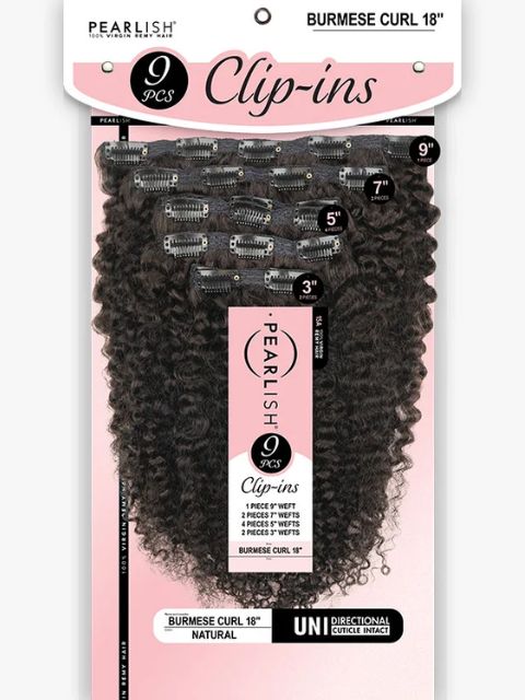 Sensationnel Pearlish 15A 100% Human Hair Weaves Clip-Ins 9pcs BURMESE CURL 18" Multi Pack