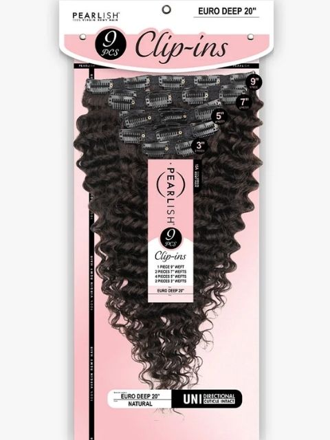 Sensationnel Pearlish 15A 100% Human Hair Weaves Clip-Ins 9pcs EURO DEEP 20" Multi Pack