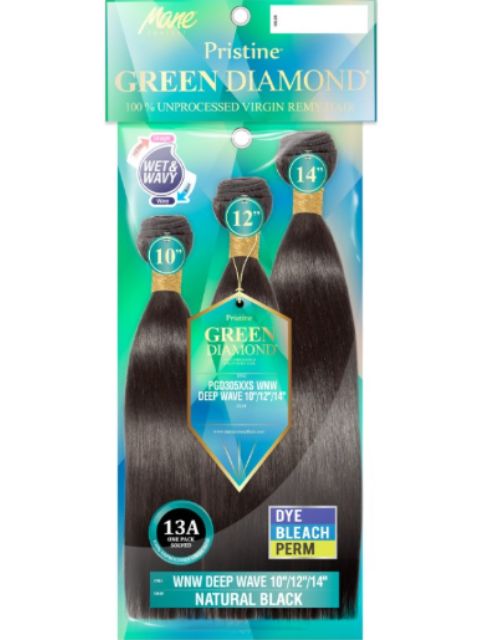 Mane Concept Pristine Green Diamond 100% Human Hair WNW DEEP WAVE" (PGD305)