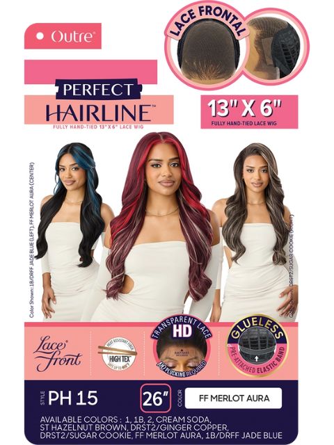 Outre Perfect Hairline Fully Hand-Tied 13X6 Glueless HD PH 15" Lace Front Wig