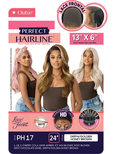 Outre Perfect Hairline Fully Hand-Tied 13X6 Glueless HD PH 17" Lace Front Wig