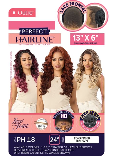 Outre Perfect Hairline Fully Hand-Tied 13X6 Glueless HD Lace Front Wig -PH 18"