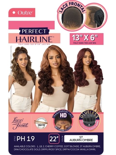 Outre Perfect Hairline Fully Hand-Tied 13X6 Glueless PH 19"  HD Lace Front Wig