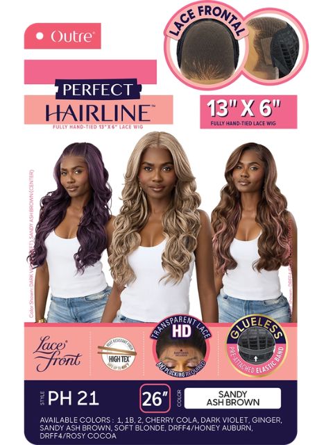 Outre Perfect Hairline Fully Hand-Tied 13X6 Glueless PH 21" HD Lace Front Wig
