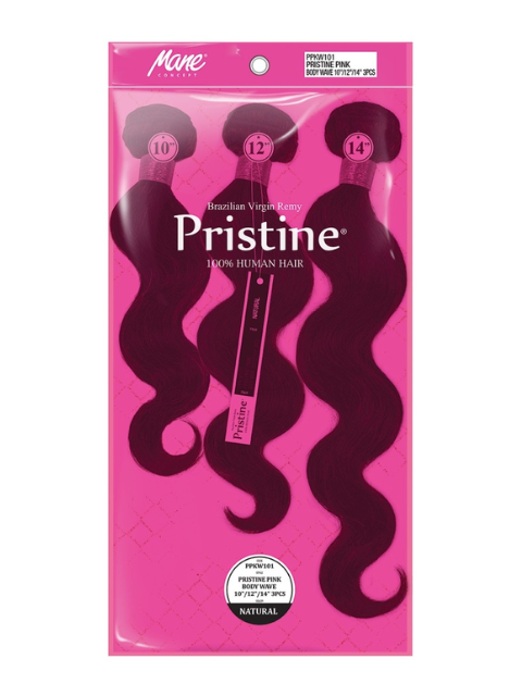 Mane Concept Pristine Pink Brazilian Human Hair BODY WAVE Weave 3pc (PPKW1)