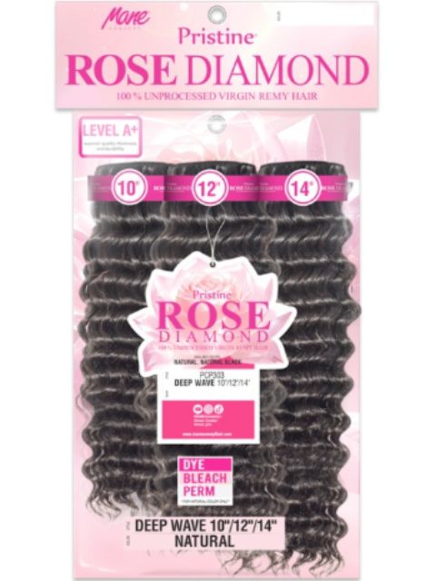 Mane Concept Pristine Rose Diamond 100% Virgin Human Hair -DEEP WAVE 3PCS" PRD303