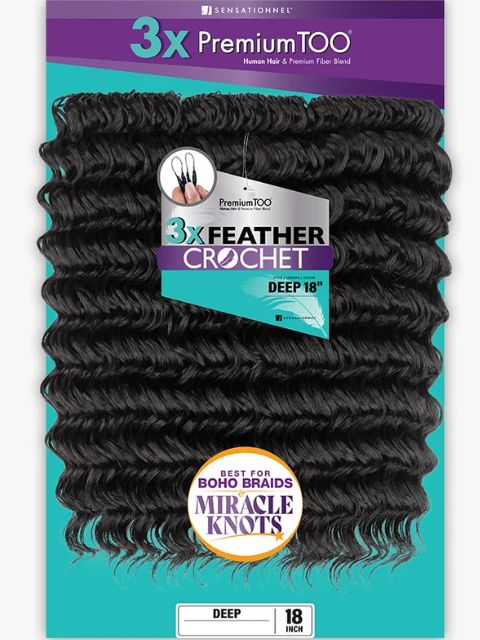 Sensationnel Premium Too Human Blend Braid- 3X FEATHER CROCHET DEEP 18"