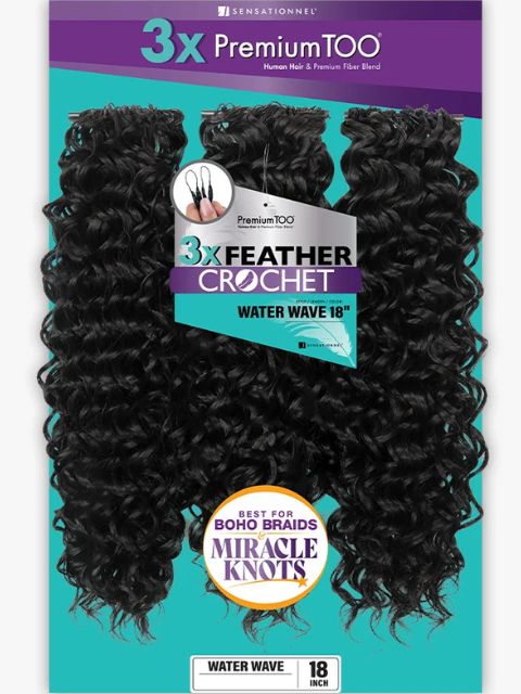 Sensationnel Premium Too Human Blend Braid- 3X FEATHER CROCHET WATER WAVE 18"