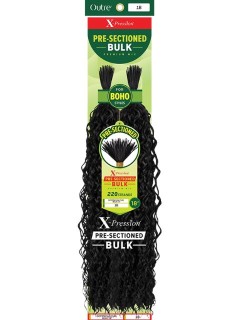 Outre X-Pression Pre-Sectioned PRE-SECTIONED-DOMINICAN CURL BULK 18 Bulk Braids