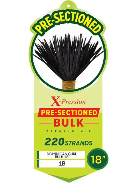 Outre X-Pression Pre-Sectioned PRE-SECTIONED-DOMINICAN CURL BULK 18 Bulk Braids