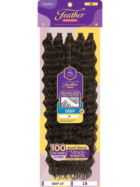 Outre Purple Pack Brazilian Bundle Feather Crochet Braid(Pre-Loop) FEATHER CROCHET DEEP"