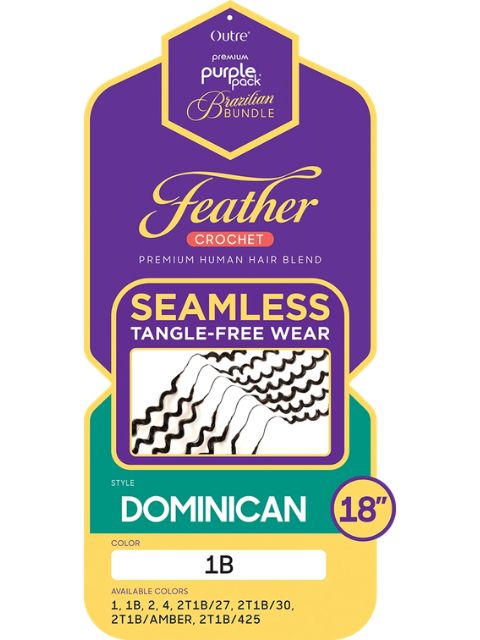 Outre Purple Pack Brazilian Bundle Feather Crochet Braid(Pre-Loop) FEATHER CROCHET DOMINICAN"