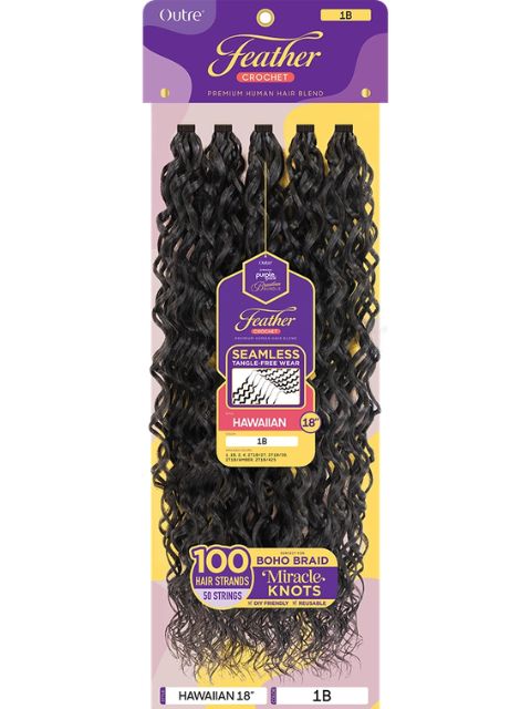 Outre Purple Pack Brazilian Bundle Feather Crochet Braid(Pre-Loop) FEATHER CROCHET HAWAIIAN"