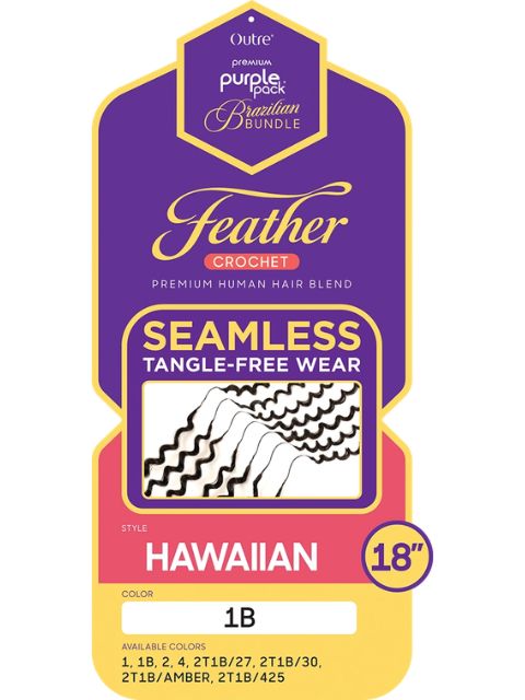 Outre Purple Pack Brazilian Bundle Feather Crochet Braid(Pre-Loop) FEATHER CROCHET HAWAIIAN"