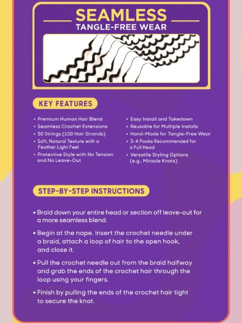Outre Purple Pack Brazilian Bundle Feather Crochet Braid(Pre-Loop)- FEATHER CROCHET LOOSE DEEP"