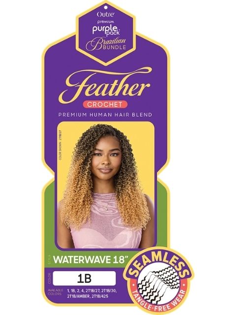 Outre Purple Pack Brazilian Bundle Feather Crochet Braid(Pre-Loop)- FEATHER CROCHET WATERWAVE