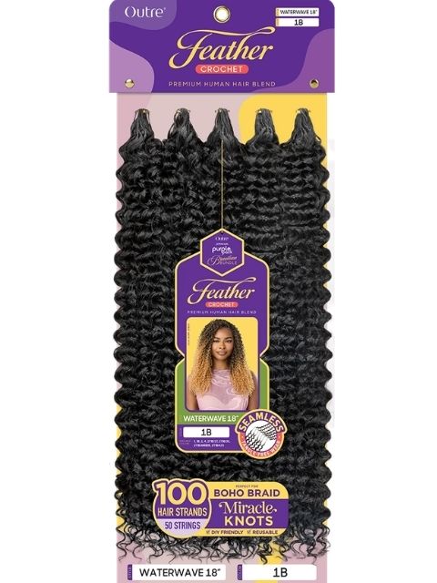 Outre Purple Pack Brazilian Bundle Feather Crochet Braid(Pre-Loop)- FEATHER CROCHET WATERWAVE