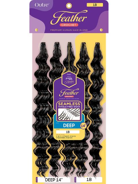 Outre Purple Pack Brazilian Bundle Feather Crochet Braid(Pre-Loop) FEATHER CROCHET DEEP"