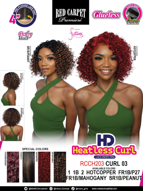 Mane Concept HD Heatless Curl RCCH203 CURL 03" Lace Front Wig