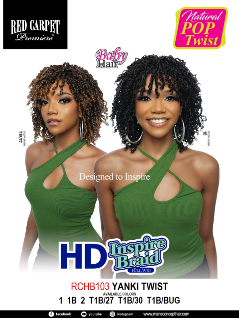 Mane Concept HD Inspire Braid Full Wig - RCHB103- YANKI TWIST"
